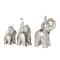 Silver Contemporary Elephant Sculpture Set